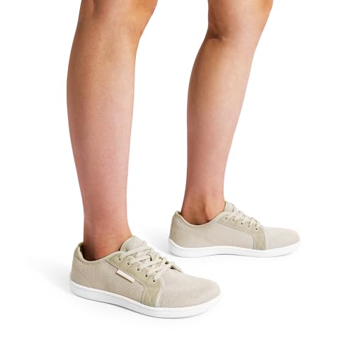 DREAM PAIRS Women's Barefoot Walking Wide Toe Box Zero Drop Minimalist Sneakers Non Slip Breathable Comfortable Lightweight Walking Shoes,Size 7.5W,Beige,SDWS2401W-W