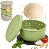 BoxedHome Pizzaballenbox mit Deckel, BPA-freie Pizzateig Box, Braun & Grün