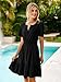 Simplee Womens Summer Denim Dress Casual Short Sleeve Mini Dress Boho Beach Flowy Tiered Short Jean Dresses with Pockets,Denim Black,M