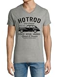 Atspauda Hotrod Old School Speed and Power - Maglietta da uomo in cotone con scollo a V, colore:, grigio, M
