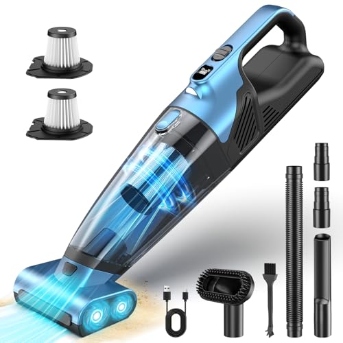 La Mejor Lista de Aspiradora Inalambrica los más recomendados. 50 Aspiradora de Mano Inalámbrica, Aspiradora de Mano para Mascotas, 22kPa Succión Fuerte, 2 Velocidades Aspiradora para Auto,con Cepillos automatizados, para Oficina, Hogar y Coche