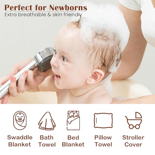 Image of Kuber Industries Soft & Absorbant Cotton Hooded Towels for New Born Baby | Wrapping Bath Towel for 0-12 Months | 83x83 cm | Animal Print-White