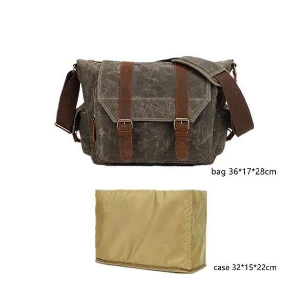 DRF Canvas Kameratasche für SLR Kamera Fototasche Umhängetasche BG22 (Grün-Pro) – Bild 3