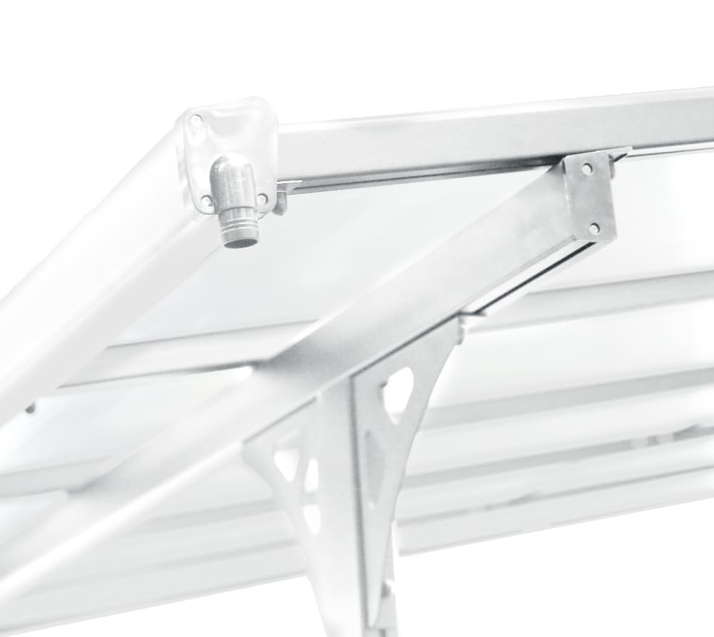 Westmann Alu Terrassenüberdachung Bruce 345 | Pulverbeschichtetes Aluminium | Polycarbonat Doppelstegplatten | Weiß | Wählbare Dachneigung 225-270 cm | UV-Schutz & witterungsbeständig