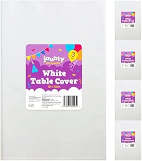 NTI 3 or 15 Disposable Paper Table Cloths Covers Large 121 x 121cm Party Supplies Home Garden Tableware Office WHITE Kids Toys Birthday FUN UK FREE P&P (1 PACK ( - TABLECLOTHS)) (TC-OTL)