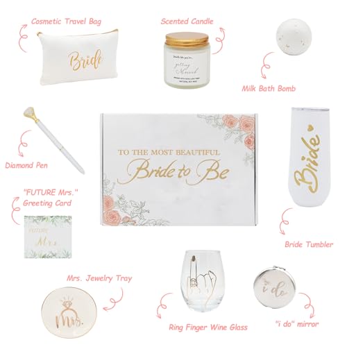Bride To Be Gifts Box, Bridal Shower Bachelorette Gifts for Bride, Engagement Gifts for Her, Newly Engaged Wedding Fiance Gifts for Women, Bachelorette Party Favors Future Mrs Gifts Basket - Image 4