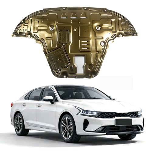 Image of Aluminum-Magnesium Alloy Engine Splash Shield Fit for KIA K5 2021 2022 2023 2024 2025 Heavy Duty Front Skid Plate for Radiator, Engine & Transmission w /Screw Hardware,Service Holes & Vent Design