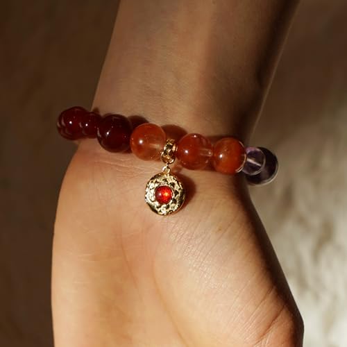 Image of Five Elements Solid 925 Sterling Silver 18K Gold /White Gold Vermeil Crystal Gemstone Beads Bracelet gift for women