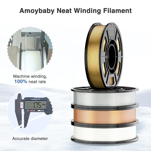 Image of 3D Printer Filament Bundle, Silk PLA Filament 1.75mm 12 Colors 250g Each, High Flow Speedy 3D Printer PLA Filament Bundle, Toal 3kg Rapid PLA, Fits for FDM 3D Printers and 3D Pens