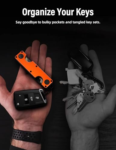 Image of Key Organizer Key Holder Compact Key Case Minimalist Metal Key Chain Key Holder for Keychain Secures 8-10 Keys EDC