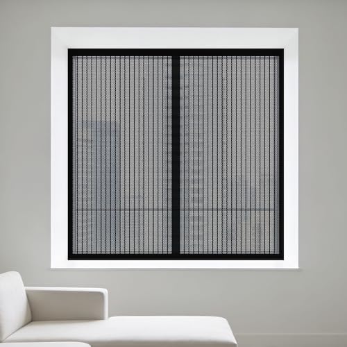 Mosquiteras Magneticas 85 x 150 cm sin Taladrar Ni Atornillar Mosquiteras Fácil de Limpiar Adecuada para Decoración Del Hogar, Negro