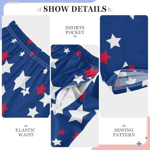 ZZXXB American Flag Stars Print Boys Long Pants Soft Trousers Elastic Waist Kids Lounge Bottoms with Pockets S-XL4
