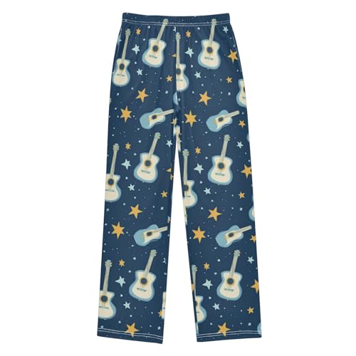 Pajama Bottoms, Cartoon Guitars and Stars Sleeping Pant Lounge Wear Pajamas Long Pants Sleepwear Pjs