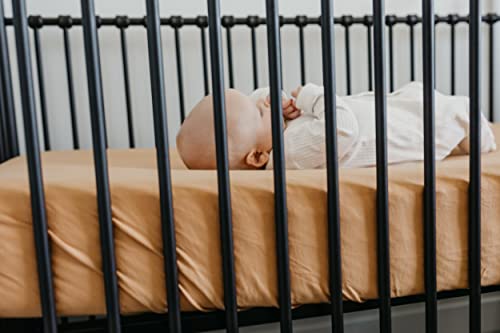 Image of Copper Pearl Premium Knit Crib Sheets: Breathable and Soft, Fitted for Standard Mattresses, Perfect for Baby Registry or Shower Gift, Dune