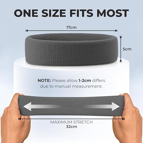 Image of Nivia Headband for Men & Women, Moisture Wicking, for Gym & Fitness, Cotton Headband for Sports - Grey