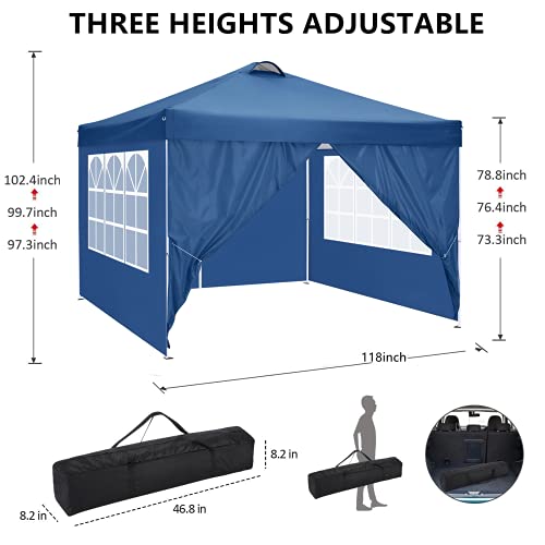 Image of COBIZI 10x20 Pop Up Canopy Tent with Sidewall,Outdoor Canopy,Blue