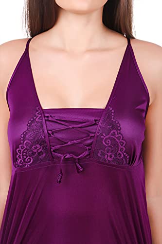 Image of Fasense Women's Satin Maxi Casual Nightgown