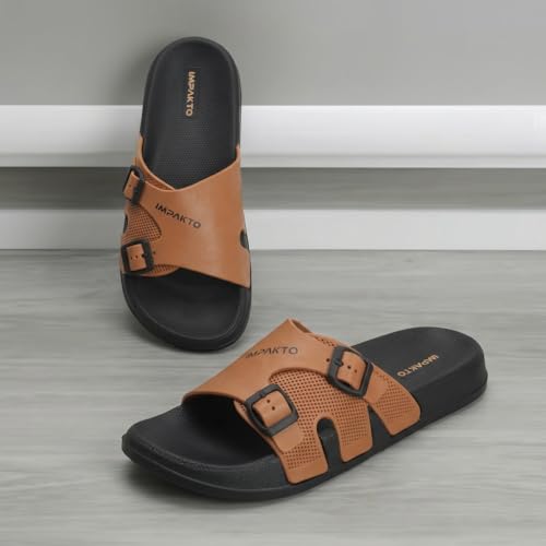 Image of Impakto Sleek Shift Flip Flop for Men | Comfortable Stylish Lightweight Water Resistant Slippers | Anti-Skid Soles | Indoor & Outdoor Chappal | Everyday Essentials