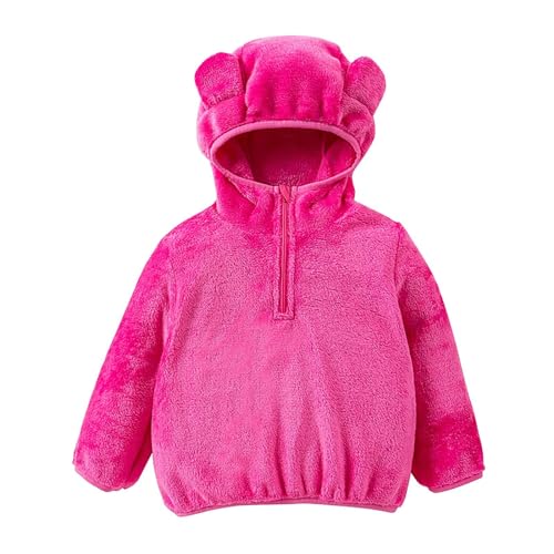 𝗛ooded Fleece for Toddler Boys Girls Pullover Half Zipper Long Sleeve Teddy Jacket Winter Warm Windproof Top