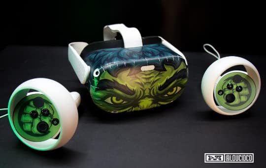 Miniatura 3 de Incredible Green Beast VR Skin Wrap Decal for Oculus Quest 2 VR Headset - Easy-to-install Stickers for Meta Quest 2 VR2