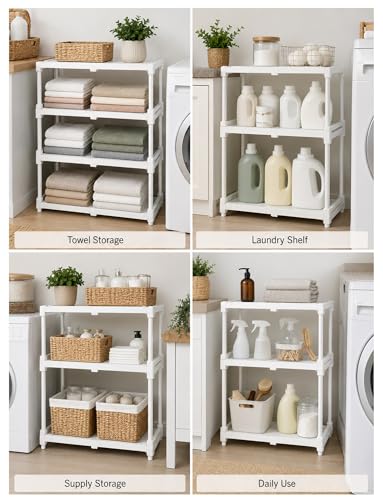 Rehausseur extensible de salle de bain pour organiser le linge de maison - 7