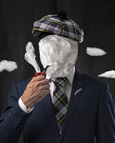 Image of Scottish Tam O' Shanter Hat Tartan Bonnet Pom Pom Wool Flat Cap One Size