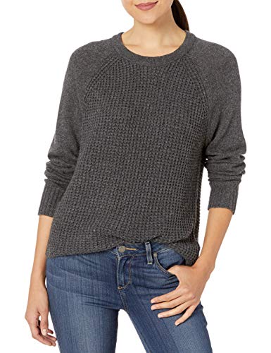 Splendid Women's Cashmere Blend Long Sleeve Pullover Sweater, Heather Charcoal, S