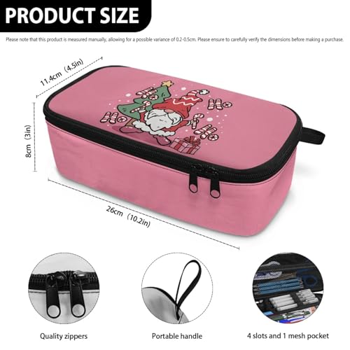 Image of Christmas Kids Large Pencil Case for Boys Girls Adorable Pencil Case,Cute Elf Pencil Bag for 2Nd 3Rd Children Pencil Container with Multi Slot Box Pencil for Back to School Gifts