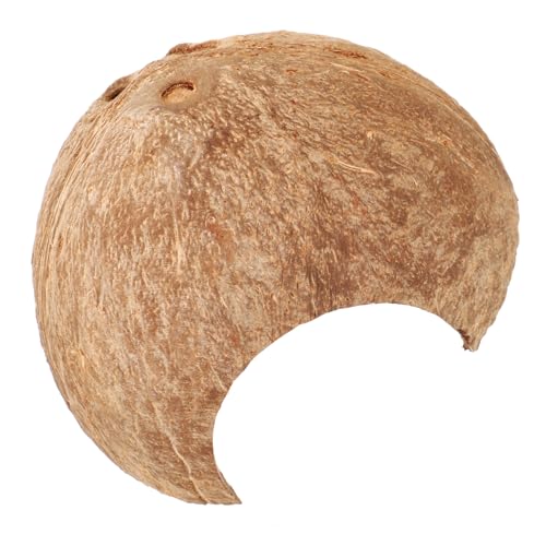 CIYODO Coconuts Shell Hideout Decorative Reptile Shelter for Terrarium Unique Leopard Gecko Humid Hide Snake Hideout for Habitat Enhances Reptile Happiness Landscape