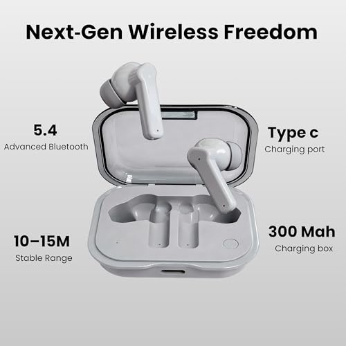 Image of Futopia Wireless Nothing Ear Earpods with Charging Case | Bluetooth 5.4 Earbuds, 11mm Drivers, Type-C Fast Charging, HD Sound & 3-4H Playtime (FGTWSNOEAR) (Gray)