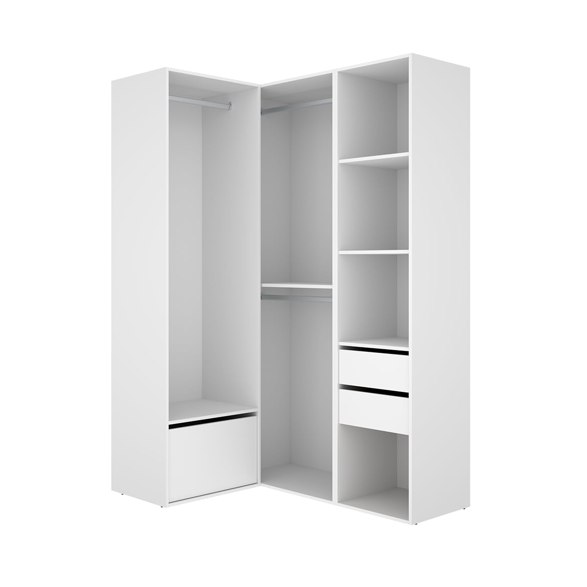 DEKIT Grupo RIMOBEL-Conjunto Armario-VESTIDOR Rincon con Trasera Reversible