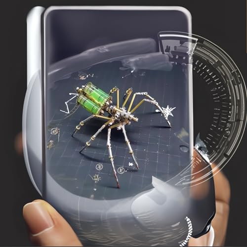 Mechanical Metal DIY 3D Insect Brass Puzzle Model Kits Puzzle for Adults, Steampunk Electric Mechanical, Assembly DIY Gift Craft Hobby for Men for Family and Friends(Gatling Spider) - Thumbnail 4