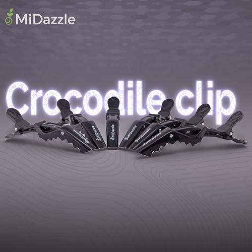 Omidazzle Midazzle Professional Hair Sectioning Crocodile Hairdressing Clips For Women (Pack Of 6), Black