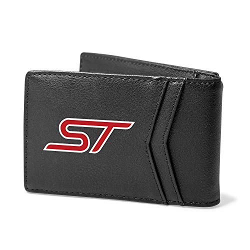 Compatible with - Ford Focus ST Black PU Leather Slim RFID Resistant Bi-fold Men Wallet