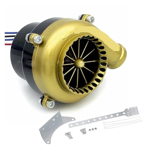 PAQIMOLUT General use Universal 4-Wire Car Electronic Turbo Blow-Off Valve Car Fake Dump Valve Analog Sound Automotive Relief Valve Car Fake Dump Valve Electronic Turbo Kit(Gold)