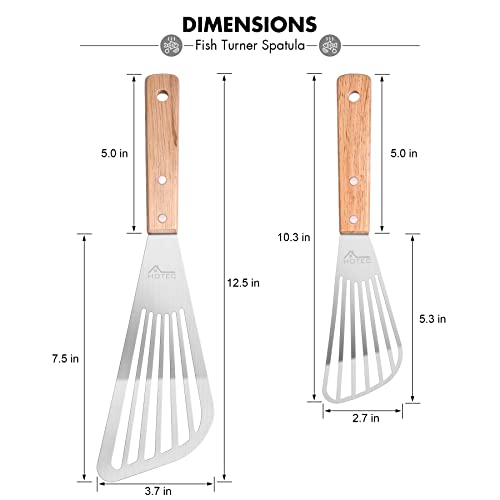 Hotec Stainless Steel Thin Slotted Fish Turner Spatula thumb #1