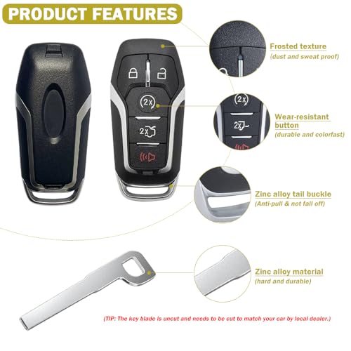 Coque de clé Ford et Lincoln 5 boutons pour remplacer votre boîtier usé