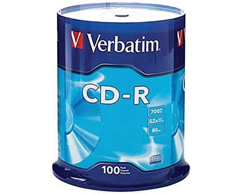 Verbatim Standard 120 mm CD-R Media CD-R 700 MB 100pc (S) – Blank CDs (CD-R, 700 MB, 100 PC (S), 52 x, 120 mm, 80 Min)