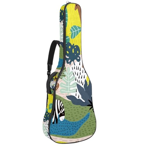 Housse pour guitare acoustique motif alpaga multicolore 101,6 à 106,7 cm sac de transport guitare