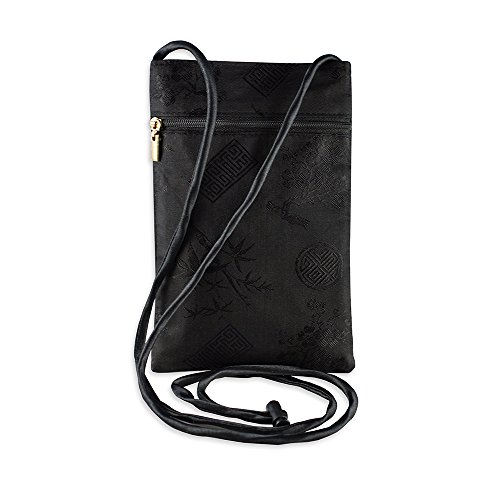 Travel Neck Pouch - Silk Jacquard (Black - new version)