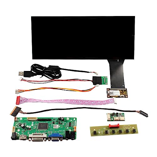 Image of 10.3 inch 1920x720 800nit IPS LCD Touch Screen & Driver | Capacitive Touch Sensor Panel Stretched Bar Display and H /D VGA DVI Audio LVDs Controller Board 50 pins