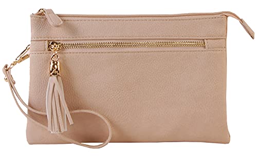 Image of Solene Women's Lightweight Multi Compartment Wristlet Clutch Wallet Crossbody Bag