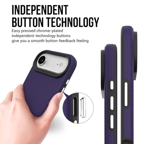 Image of NOXO Ultra-Hybrid Triangle Back Case Cover for iPhone 17 Air, | Shockproof Design | Camera Protection | Soft TPU & Rugged PC | Bumper Case Cover for iPhone 17 Air, (Deep Purple)