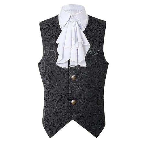 Chaleco corto jacquard de hombre estilo gótico formal medieval 5
