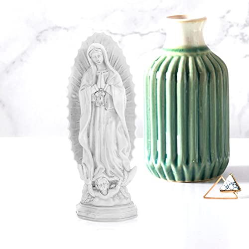 Yardwe Virgin Mary Statue 7.48 Inch Catholic Mary Figurine Resin Religious Sculpture Home Spiritual Decor for Bookshelf Mantel Indoor Outdoor - Image 4