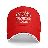 Vance 2028 J.D. Vance 2028 Election Baseball Cap Men Women Trucker Hat Cowboy Hat Adjustable Dad Hats Red
