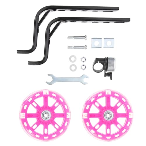 Accesorio de ruedas de entrenamiento para bicicleta con ruedas traseras intermitentes resistentes para bicicletas de 12-20 pulgadas con kit de herramientas y timbre para ciclismo miniatura 1