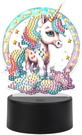 JZHYOAN Diamond Painting Night Light,Unicorn Diamond Art Table La...