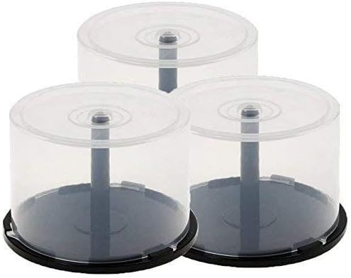 3 x 50 Empty CD DVD Cakebox Storage Tub Plastic Case for DVD CD Bluray Discs Spindle cake box (Holds 150 discs)