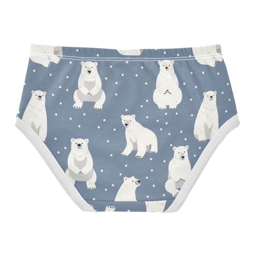 Wusikd Cute White Polar Bears Girls' Underwear Cotton Girls Briefs Soft Toddler Underwear 2T2